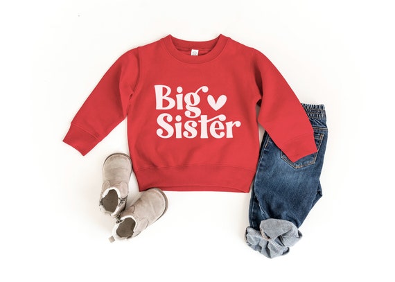 Big Brother or Sister Toddler Sweatshirt Red Sibling Shirts