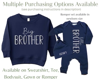 Big Brother Shirt Little Brother Matching Shirts - Baby Boy Coming Home Outfit - Sibling Shirts for Baby Announcement