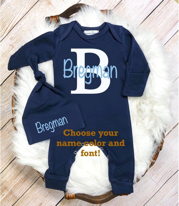 monogram newborn outfit boy