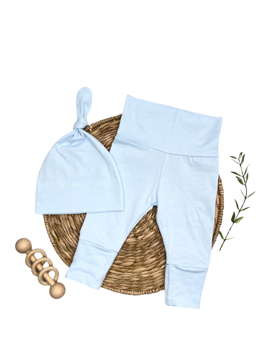 Newborn Boy Outfit, Baby Boy Clothes, Light Blue Newborn Boy Pants