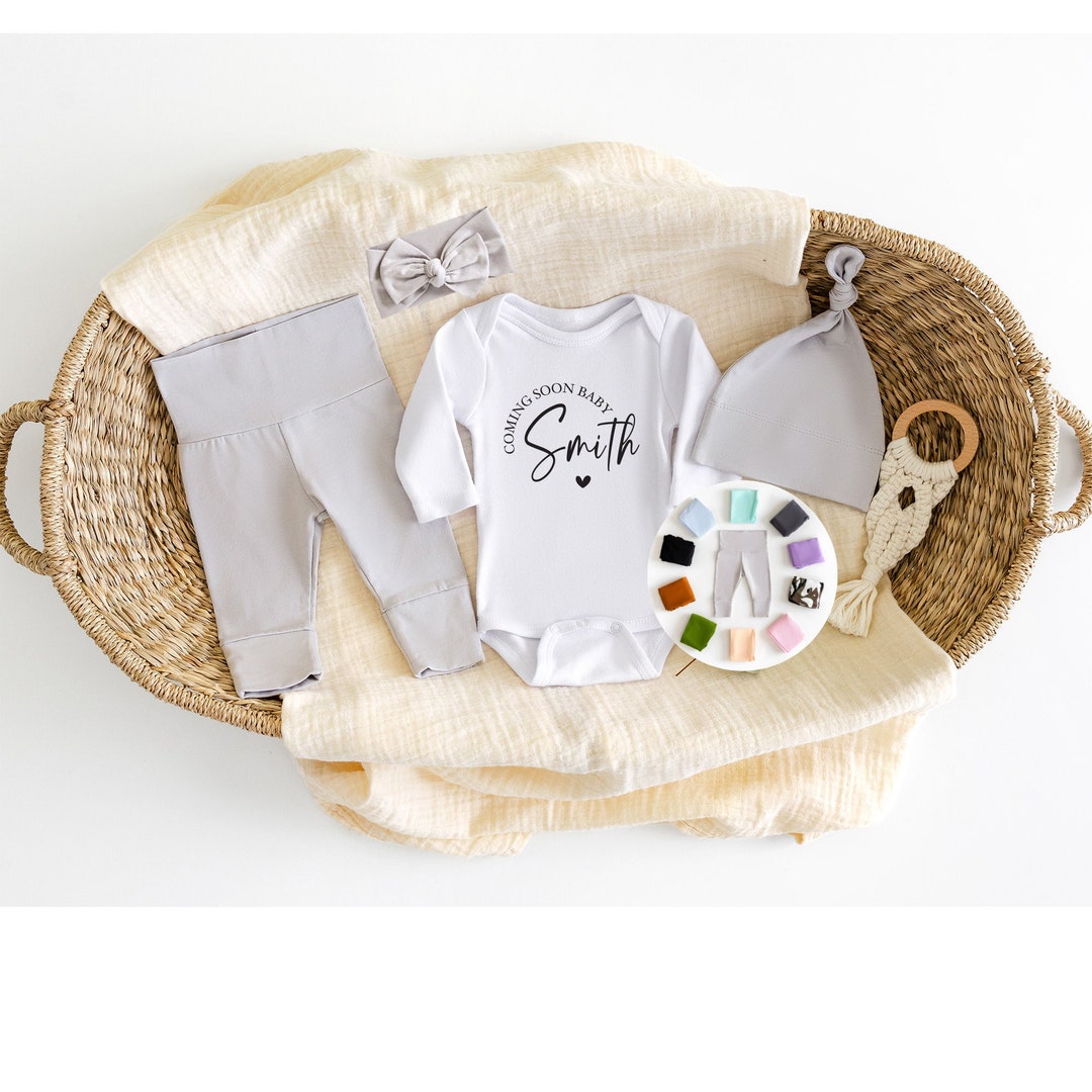 Personalized Baby Announcement Outfit Gender Neutral Coming Home Set — free download