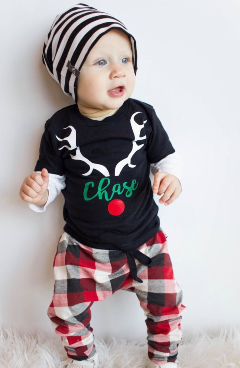 Christmas Baby Boy Outfit Personalized Boy Christmas Clothes Etsy
