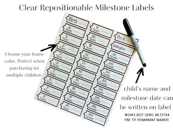 Milestone Growth Chart Labels – Personalized Nursery Decor, Kids Room Wall Art, Baby Milestones, Baby Shower Gift, New Baby Gift