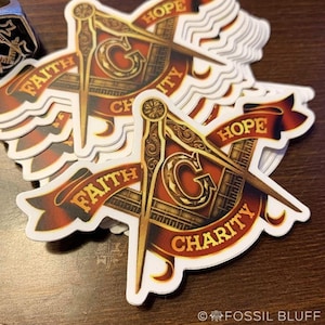 Masonic Virtues Die Cut Sticker