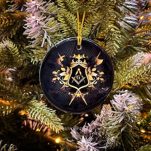 Masonic Shield & Buckler Christmas Ornament