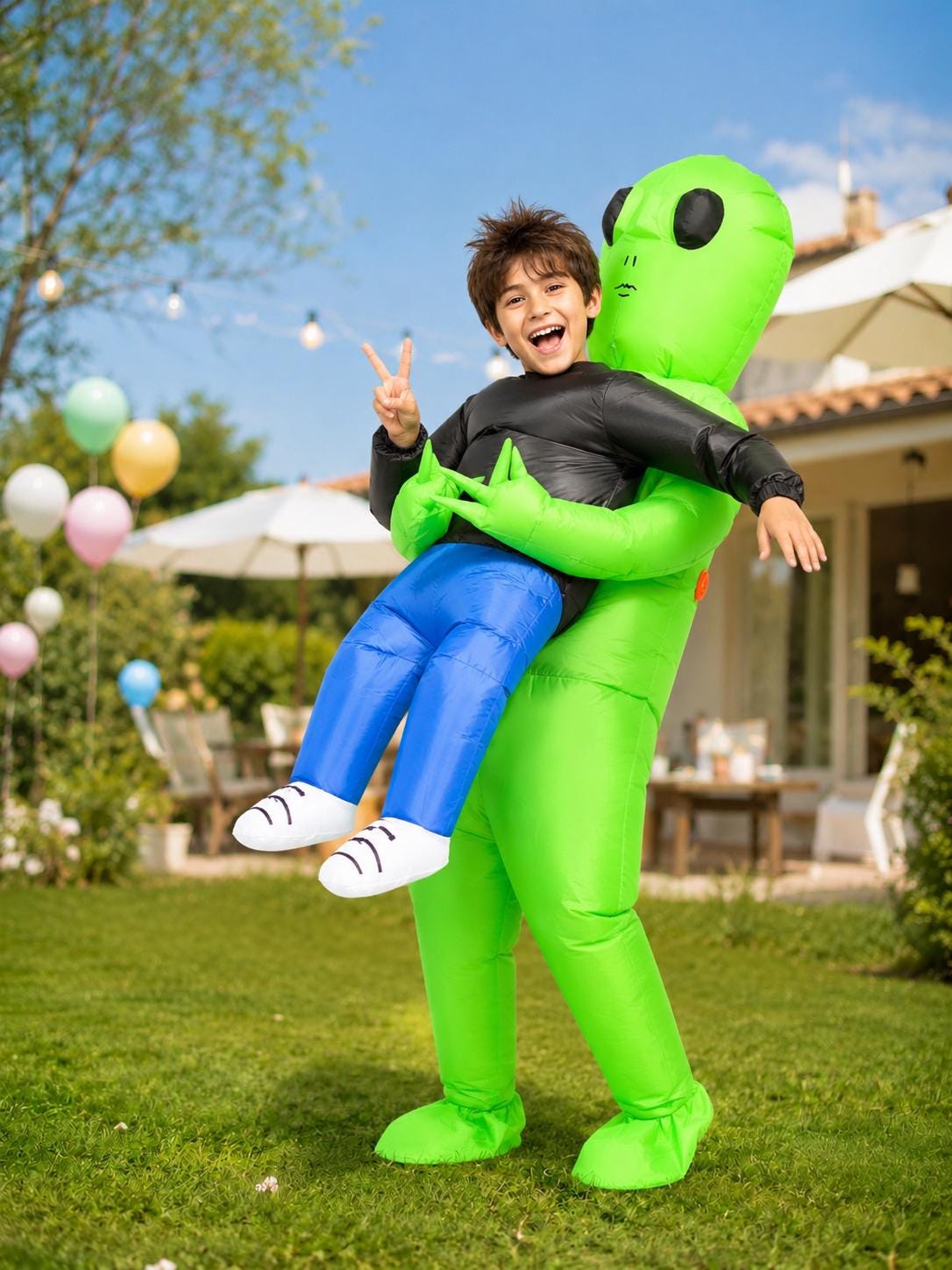 Costume Gonflable Bébé Géant – Adulte 150-190 Cm – Polyester 210T – Ventilateur USB, 4 Piles AA
