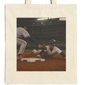 Sac fourre-tout à glissière de baseball | Sac fourre-tout vintage en toile Stadium Action