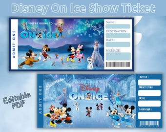 Disney On Ice Surprise Ticket Gift, Faux Admission Ticket Keepsake, Birthday Reveal, Valentine Present, Printable