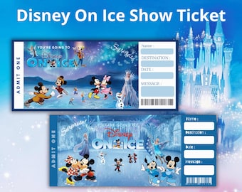 Disney on Ice Show Ticket, Magical Trip Reveal, Printable Event Pass, Custom Gift Voucher, Kids Adventure Surprise