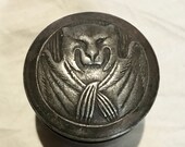 Extremely RARE Gothic Vampire BAT Opium Jar SNUFF Box, Victorian, Goth Quadruple Plate Silver Meriden B Company Oddities