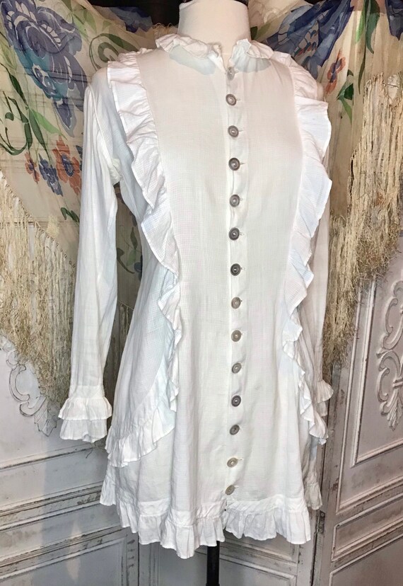 EDWARDIAN White Cotton Lawn Jacket ~ Victorian Co… - image 2