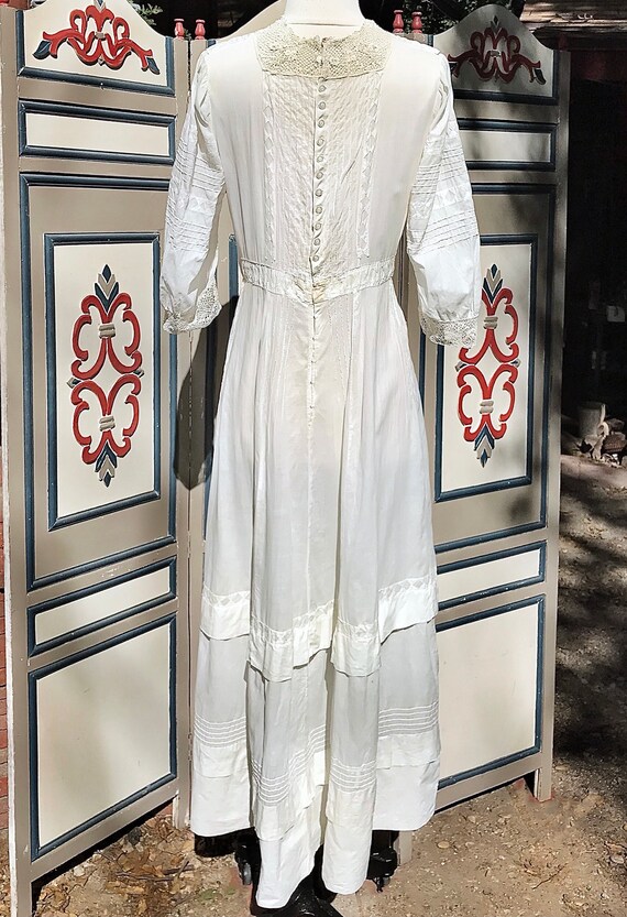 Victorian TEA Dress ~ Antique White Cotton Day DR… - image 4