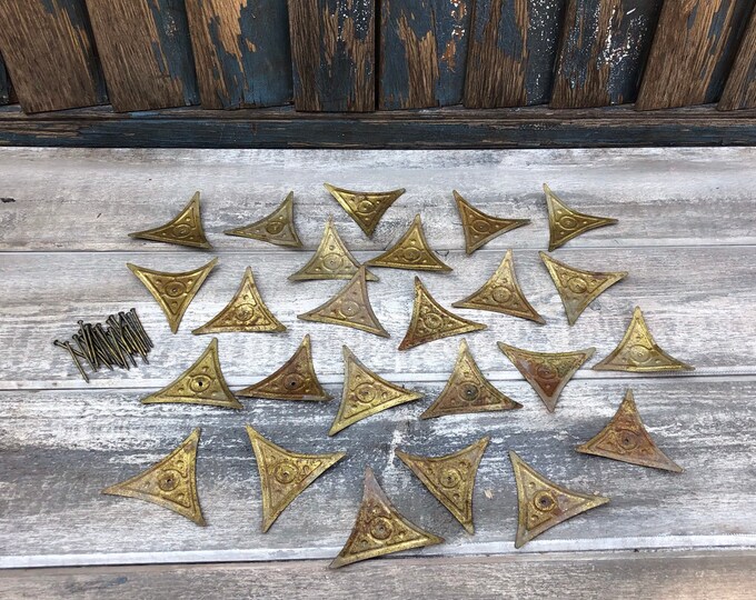 Antique BRASS Victorian Dust Corners Stair Dust Catchers Architectural