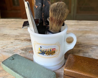 Vintage Mens SHAVING Accessories ~ Shaving Mug, Straight Razor