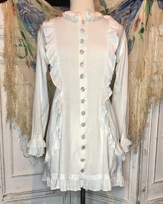 EDWARDIAN White Cotton Lawn Jacket ~ Victorian Co… - image 1