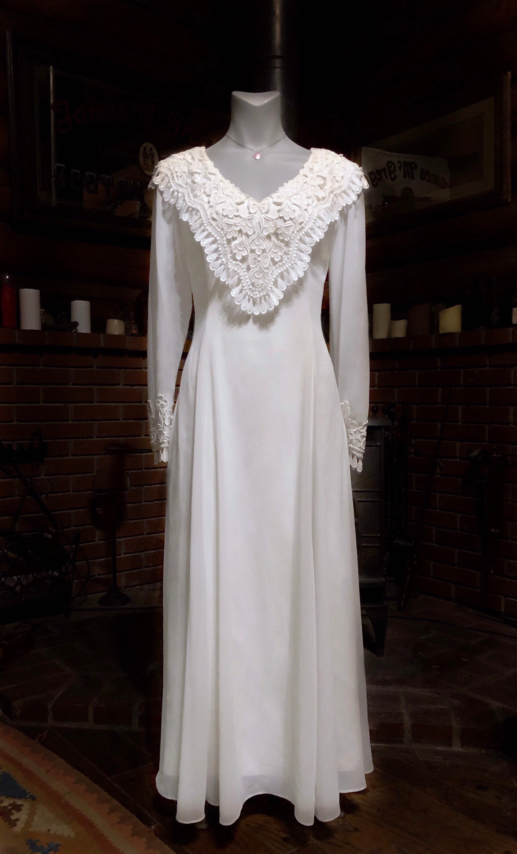 Jessica Mcclintock Bridal Vintage Wedding Dress Sheer Etsy