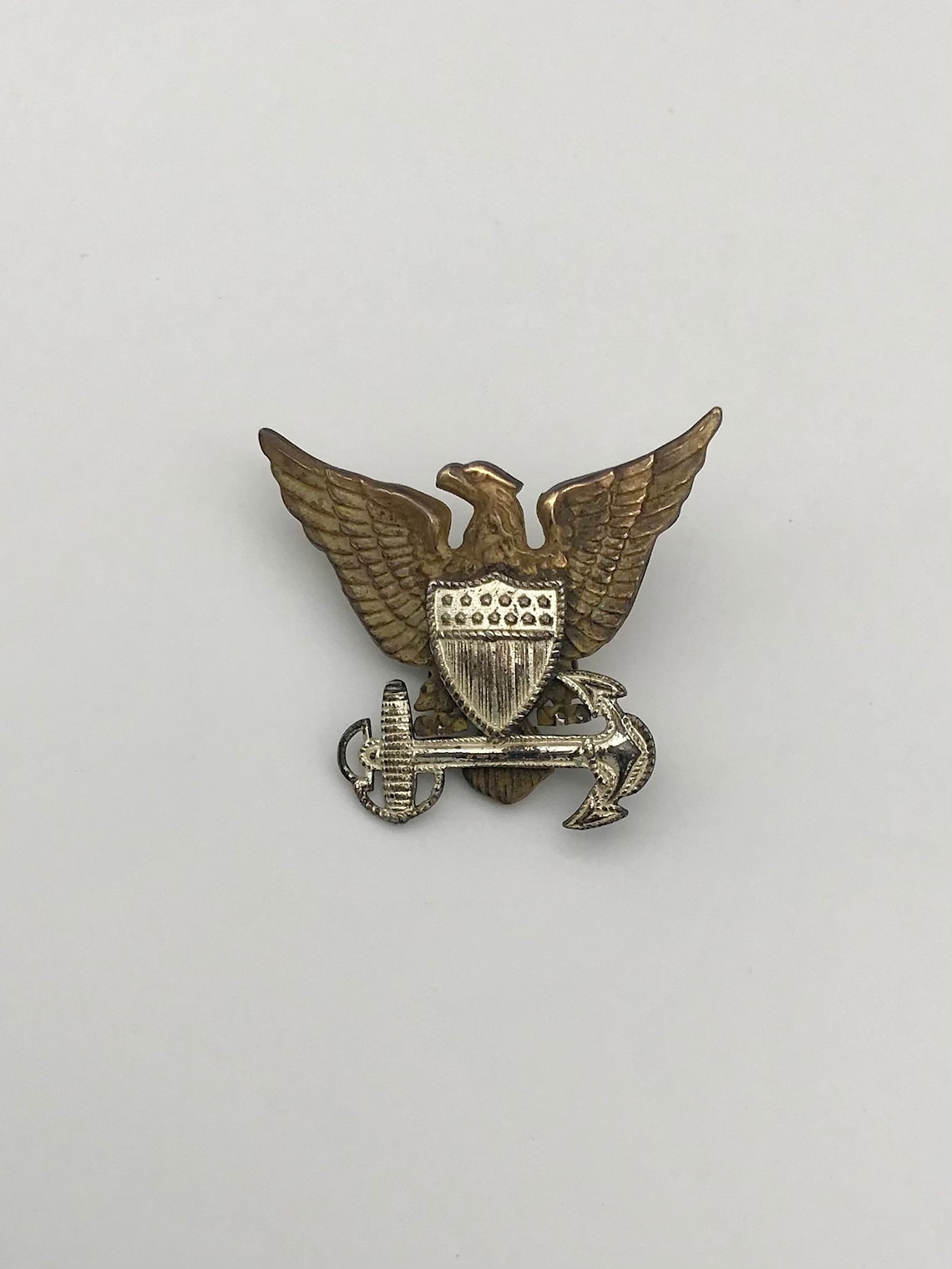 WWII Eagle Shield and Anchor Coast Guard Pin Badge STERLING - Etsy