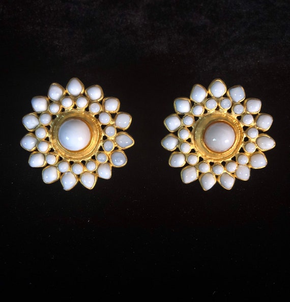 Vintage Deanna HAMRO Earrings ~ Poured Glass ~ Des