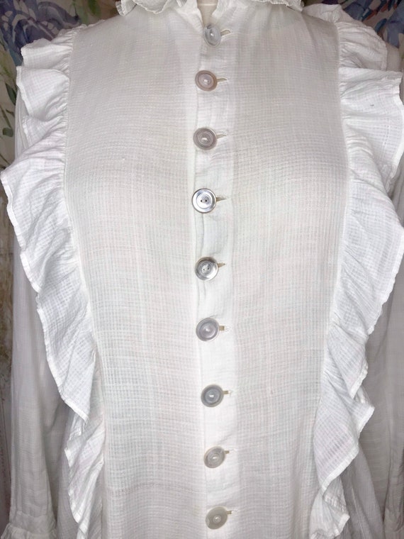 EDWARDIAN White Cotton Lawn Jacket ~ Victorian Co… - image 5