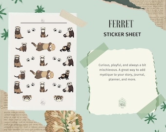 Dog Sticker Sheet, Playful Animal Illustrations, Vinyl Planner Journal Art | Multi-Pack