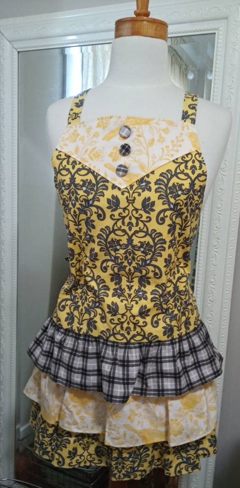 Ladies Ruffle Apron Etsy