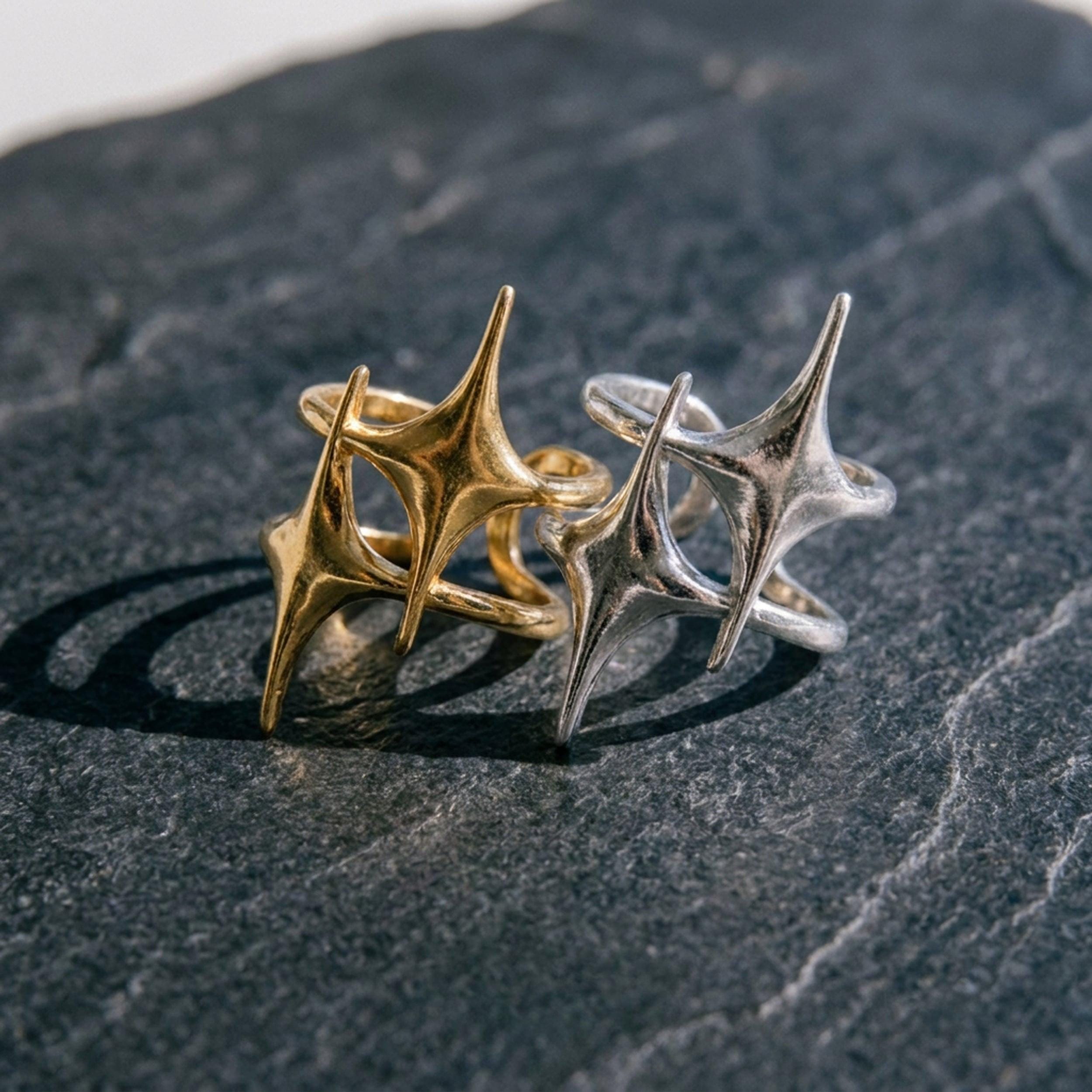 Four point star ring - Etsy 日本