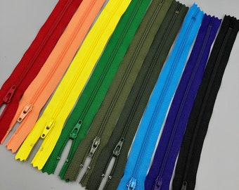 9" YKK Zippers for Bags, Pouches, 9 Colors Available