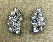 Vintage Signed Weiss Rhinestone Earrings with Icing