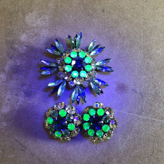 Vintage Judy Lee Peridot and Jonquil Starburst Rh… - image 8