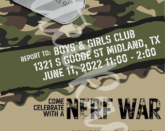 Attention Soldiers Birthday Invitation