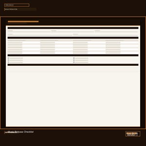 May include: A digital music release checklist template with a dark brown border and cream background. The document features a header labelled CINELOGICCO MUSIC PRODUCTION, organised rows for data entry, and a bottom section titled Music Release Checklist.