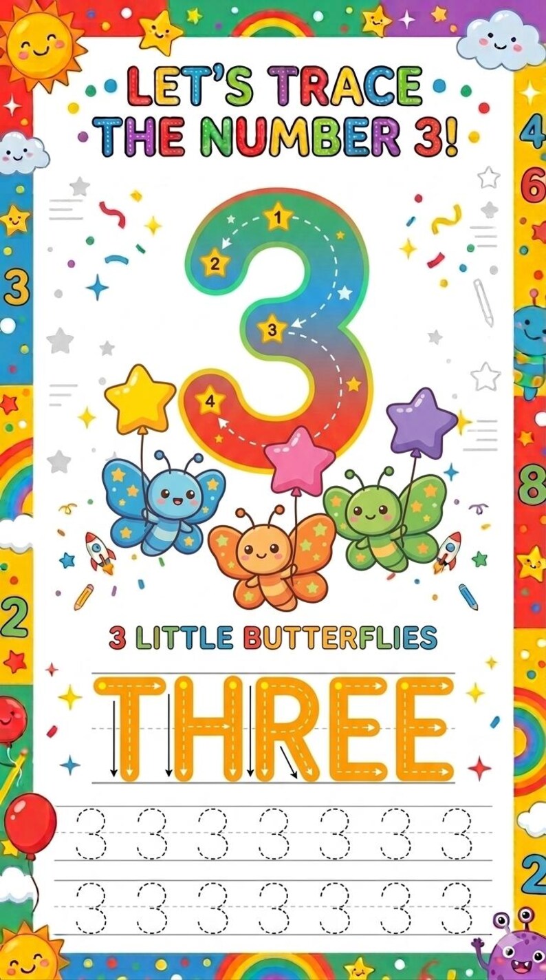 Number Tracing Worksheets 1-20 for Preschool | Printable Number ...