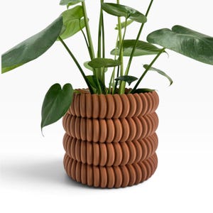 Stack & Flow- 3D Printed Sculptural Planter with Drainage Holes