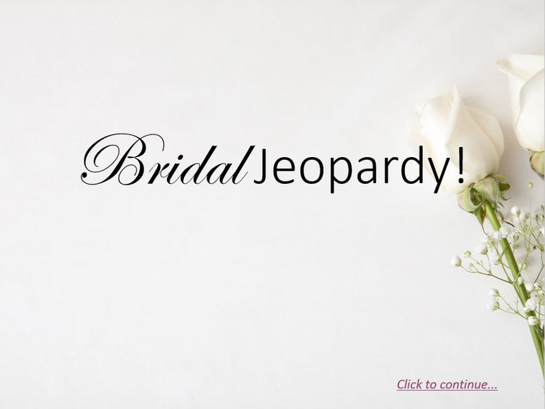 Bridal Shower Jeopardy Game Powerpoint Template Etsy