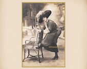 Playful Edwardian Lady New 4x6 Vintage Postcard Image Photo Print LE70