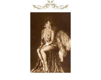 Josephine Baker In Feathers Vintage Image Poster Print