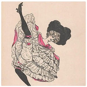 French Can Can Dancer Original Antique Postcard