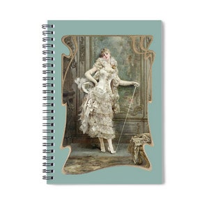 Lady With A Cane Antique Art Image Custom Notebook Journal
