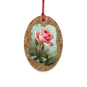 Pink Rose By Klein Wooden Ornament Decorative Magnet for Home Decor