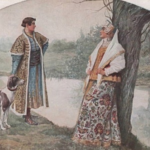 Russian Love Couple By Solomko Original Antique Postcard