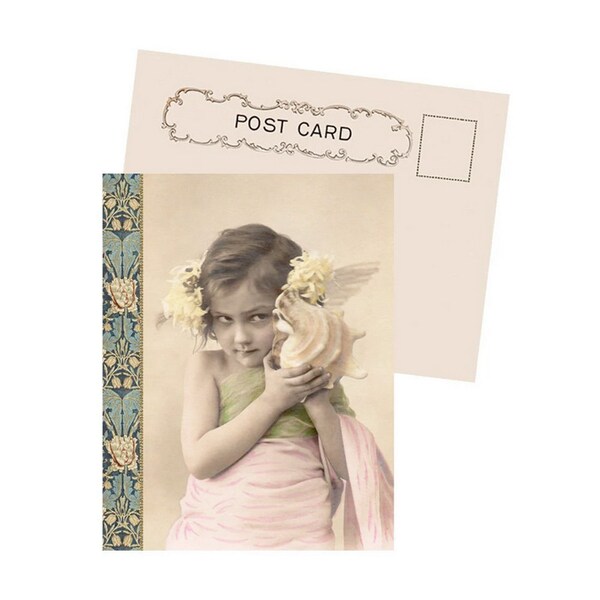 Fantasy Angel Girl With A Seashell New Vintage Image Postcard