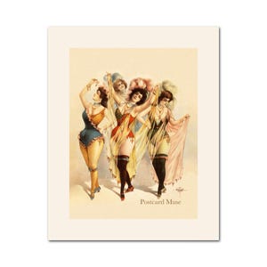Victorian Burlesque Show Girls Antique Image Paper Poster Print