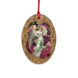 Angel With Roses Wooden Ornament Decorative Magnet for Home Decor