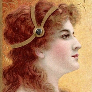 Superb Art Nouveau Woman Victorian Album Card