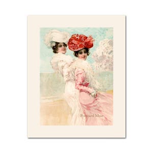 Art Nouveau Ladies Vintage Image Paper Poster Print