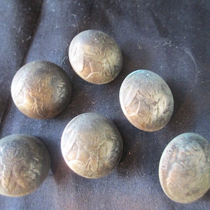 6 PCS Round Head Nickel Hand Crafted Buttons