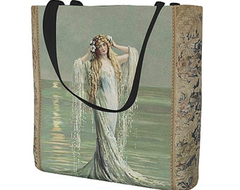 Fantasy Sea Nymph Mermaid Double Sided Custom Tote Bag