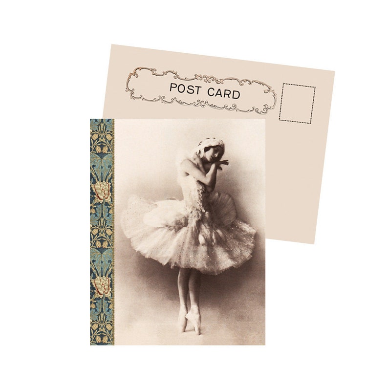 Russian Ballerina Anna Pavlova In Swan Lake New Vintage Image Postcard image 1