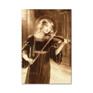 St Cecilia Patroness Of Musicians Antique Image 4x6 Art Paper Print