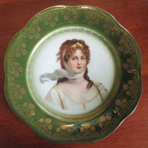 Queen Louise Of Prussia Bavarian Porcelain Plate With A Gold Trim